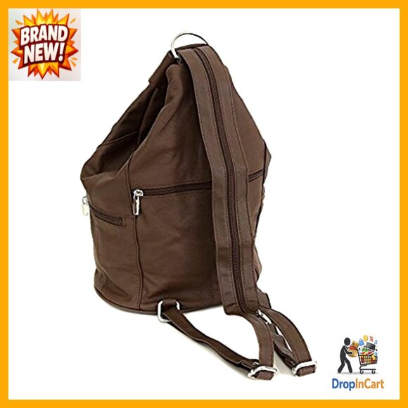 Leather Convertible Sling Backpack Purse 7 Pocket Adjustable Strap Hobo Style main image 6